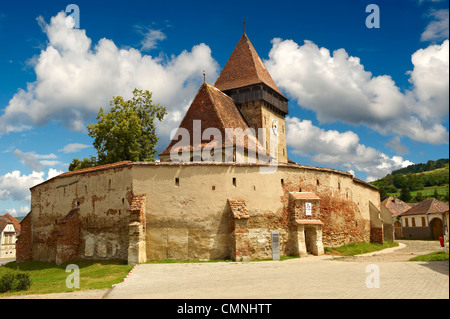 Le 14ème siècle gothique Sever Axnte évangélique Saxon église fortifiée, Sibiu, Transylvanie. Banque D'Images