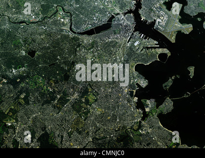 Carte photo aérienne de la région métropolitaine de Boston Massachusetts Banque D'Images