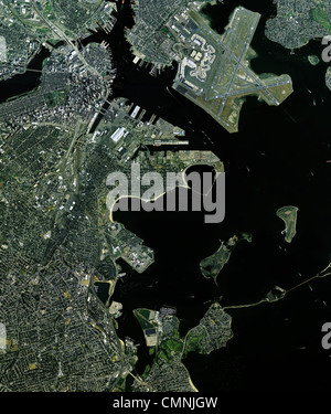 Carte photo aérienne de la région métropolitaine de Boston Massachusetts Banque D'Images