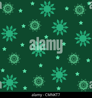 Motif étoile artistique en vert Banque D'Images