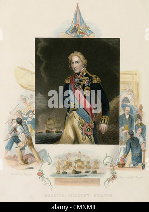 HORATIO NELSON (10 Downing Street) drapeau de la Royal Navy dans un bureau 1860 illustration Banque D'Images