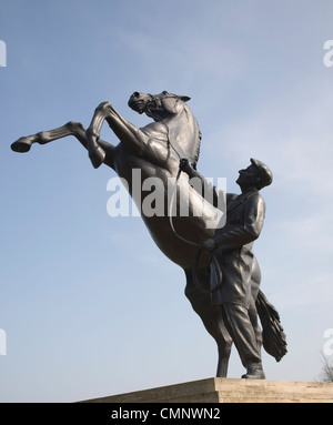 L'étalon Newmarket sculpture, Newmarket, Suffolk, Angleterre Banque D'Images