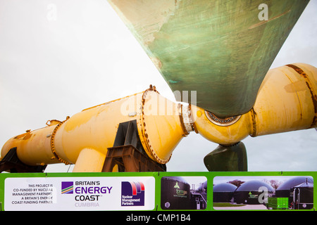 Une turbine marémotrice sur le quai de Kirkwall, Orkney, Scotland, UK, Banque D'Images