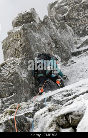 Randonnées d'hiver sur Aonach Mor Ecosse Banque D'Images
