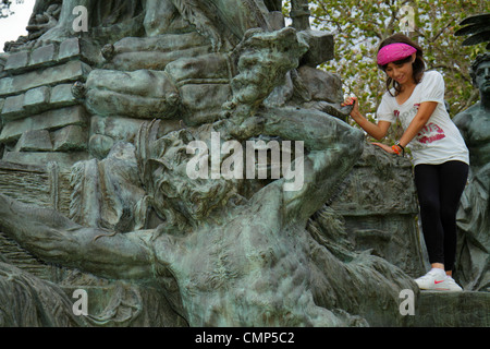 Santiago Chile,Parque Forestal,Fuente Alemana,Fontaine allemande,sec,art public,sculpture,sculpteur Gustav Eberlein,1920,hispanique Latino-Latino Banque D'Images