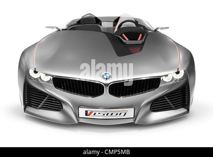 Licence et tirages sur MaximImages.com - 2012 BMW Vision ConnectedDrive concept voiture de sport vue avant isolée sur fond blanc avec chemin d'écrêtage Banque D'Images