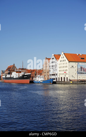 L'île de grenier sur rivière Motława, Gdansk, Pologne Banque D'Images