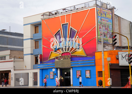 Lima Peru,Barranco District,Avenida Miguel Grau,quartier commercial,première Casino,pari,jeu,jeu,façade,marquee,entrée,garde,Peru12 Banque D'Images