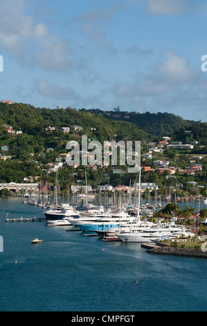 Une vue sur le port de St George's, Grenade Banque D'Images