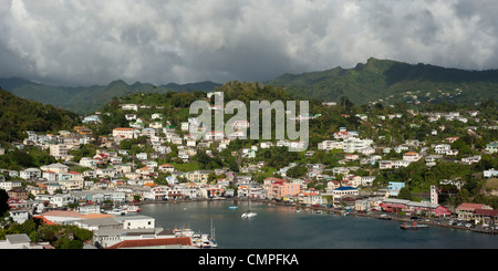 Une vue sur le port de St George's, Grenade Banque D'Images