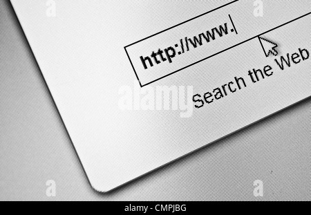 Surfez sur Internet avec curseur pointant sur www Banque D'Images