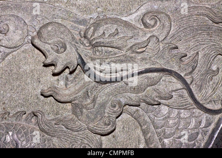 Carve dragon sur le mur d'expression et l'état dans l'ancienne Chine. Banque D'Images