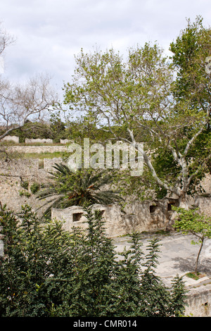 Les MURS INTÉRIEURS DU PALAIS DU GRAND MAÎTRE. La ville de Rhodes, SUR L'île grecque de Rhodes. Banque D'Images