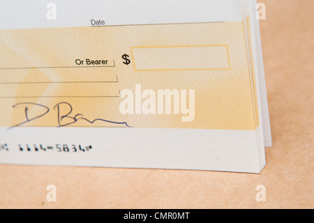 Chèque en blanc Banque D'Images