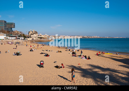 Praia de plage de Conceicao station balnéaire de Cascais, près de Lisbonne Portugal Europe Banque D'Images