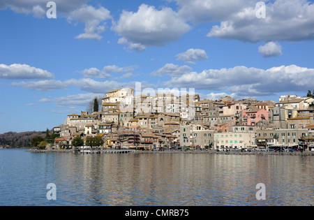 Italie, Latium, lac de Bracciano, Anguillara Sabazia Banque D'Images