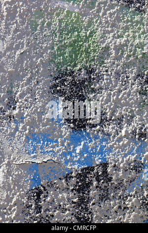 Vieux graffiti décolorées texture de fond bleu et vert Banque D'Images