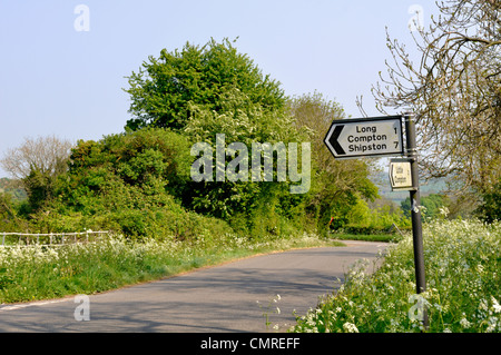 La marque d'une Long Compton et Shipston dans Warwickshire, en Angleterre. Banque D'Images