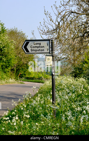 La marque d'une Long Compton et Shipston dans Warwickshire, en Angleterre. Banque D'Images