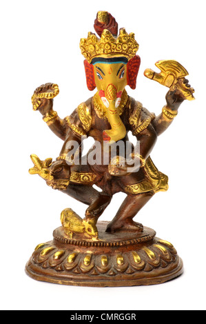 Statue de Ganesh laiton diety religieux indiens Banque D'Images