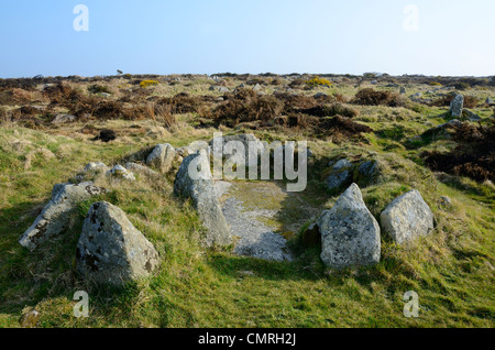 Les vestiges d'une colonie à l'âge de fer bodrifty près de Penzance, à Cornwall, uk Banque D'Images