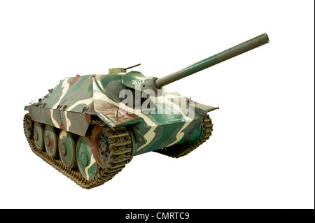 Une coupe sur un Hetzer Jagdpanzer 38(f) Tank Destroyer utilisé par les forces de l'Allemagne nazie pendant la SECONDE GUERRE MONDIALE Banque D'Images