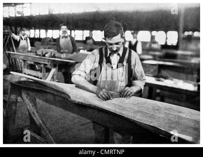 1918 American hélice en bois artisan menuisier construction main Banque D'Images