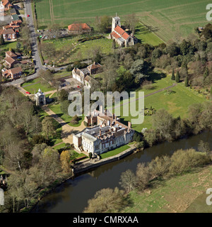 Vue aérienne de Bishopthorpe Palace, près de York Banque D'Images