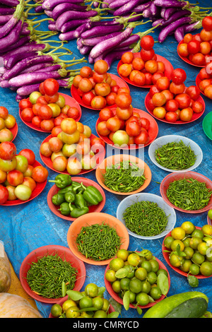 Marché de produits de Sigatoka, Sigatoka, Coral Coast, Viti Levu, Fidji, Pacifique Sud Banque D'Images