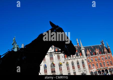 Belgique, Flandre, Bruges, la place du marché, l' Banque D'Images