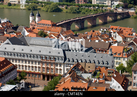 Heidelberg et le Vieux Pont sur la rivière Neckar, Allemagne Banque D'Images