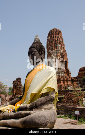 La Thaïlande, ayutthaya. Wat Mahathat (aka Wat Maha That) a été l'historique royal monastery et remonte à 1374. Banque D'Images