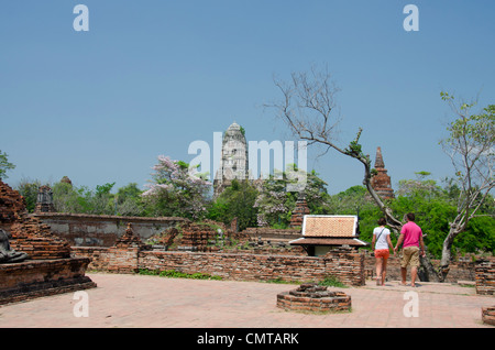 La Thaïlande, ayutthaya. Wat Mahathat (aka Wat Maha That) a été l'historique royal monastery et remonte à 1374. Banque D'Images