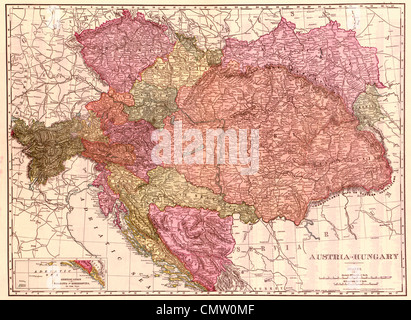 Carte de poche indexée de l'Autriche-Hongrie. vers 1906 Banque D'Images