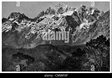 Le mont Satseto de Likiang Gamme Neige Montagne Enneigée du Dragon de Jade Banque D'Images