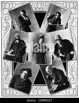 1905 Charles Dickens imitations de caractères par l'acteur et monologuiste Bransby Williams Banque D'Images