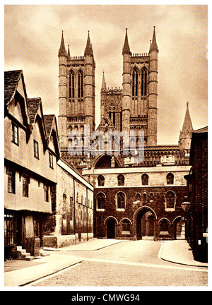 La Cathédrale de Lincoln 1905 Banque D'Images