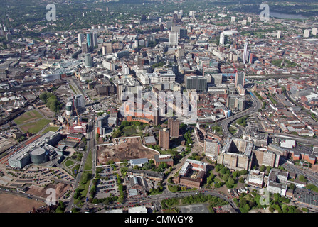 Vue aérienne de l'Université Aston et le centre-ville de Birmingham Banque D'Images