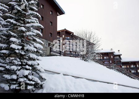 Mottaret chalets Banque D'Images