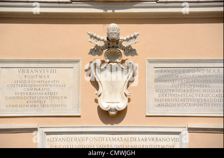 Italie, Latium, Castel Gandolfo, Palais des Papes, armoiries Banque D'Images