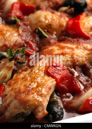 Poulet sauté italien cocotte cuisson lente Banque D'Images