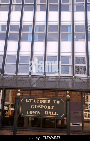 L'extérieur de l'hôtel de ville, de Gosport, Hampshire, Royaume-Uni. Banque D'Images