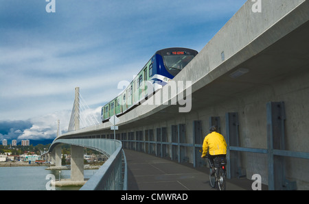 Ligne Canada pont du Skytrain, Vancouver, Colombie-Britannique Banque D'Images