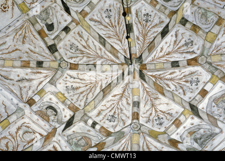 15e siècle, des peintures au plafond dans l'église de Saint-Laurent à Pernio, Finlande Banque D'Images