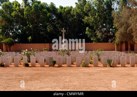 Benghazi. La Cyrénaïque. La Libye. Vue sur le Cimetière des sépultures de guerre du Commonwealth à Benghazi. Il y a 1 214 militaires du Commonwealth de Banque D'Images