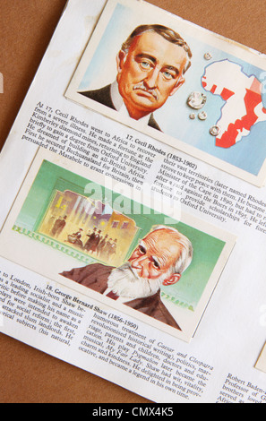 Brooke Bond photo cartes de paquets de thé célèbre personnes 1869 - 1969 série émise à la fin des années 1960 Banque D'Images