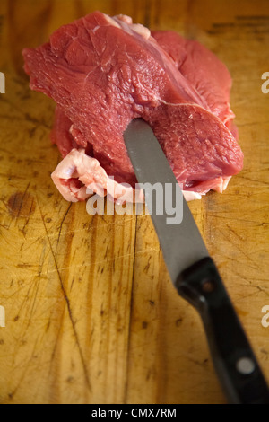 Filet de boeuf au couteau Banque D'Images