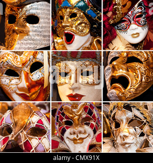 Masque de la couleur typique du carnaval de Venise Banque D'Images