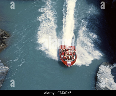 Queenstown Nouvelle Zelande Shotover river jet boat Banque D'Images