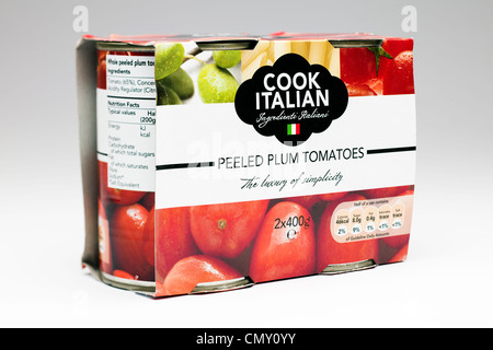 Pack de deux tomates pelées italiennes Cook Banque D'Images